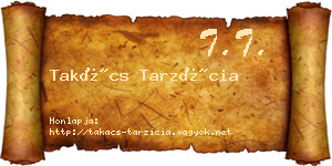 Takács Tarzícia névjegykártya